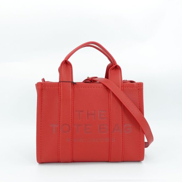 Marc Jacobs Women's The Small Tote Leather Bag Red OS - Picture 4 of 16